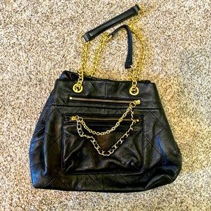 Betsey Johnson Bock Leather Bag with Chain Handles